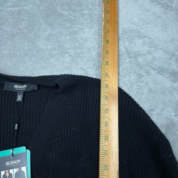 Hudson Los Angeles XL Black Cotton Button Down Cardigan Sweater womens 6668 - Picture 6 of 9